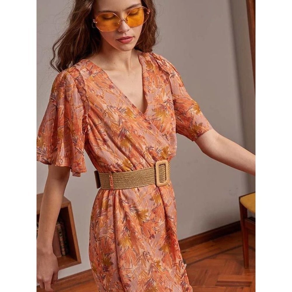 Grace & Mila Emilie‎ Maxi Dress in Pink/Orange Size Medium